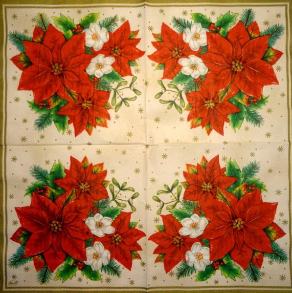095 Christmas Flowers - 3-ply (95)